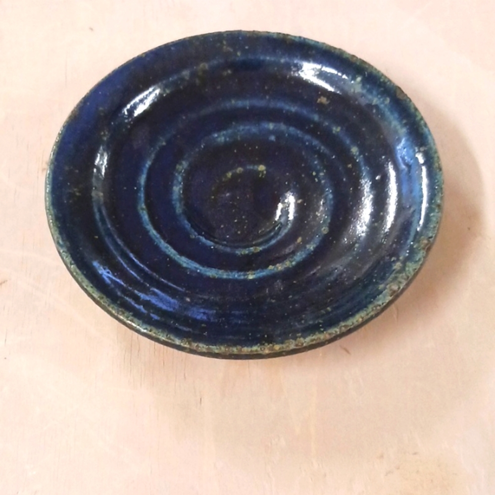 Small plate, cobalt blue gloss glaze